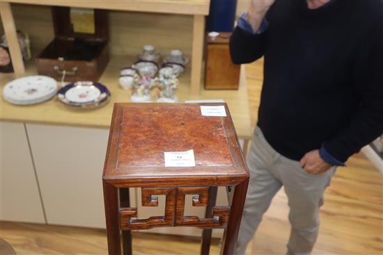 A small Chinese hongmu table, late 19th century height 62cm